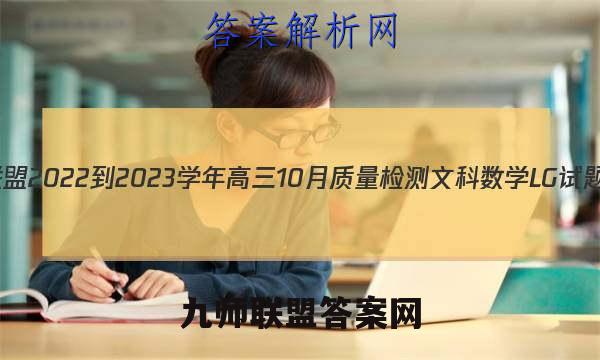 九师联盟 2022-2023学年高三10月质量检测文科数学LG试题答案