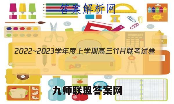 2022~2023学年度上学期高三11月联考试卷(233198D)理科数学答案