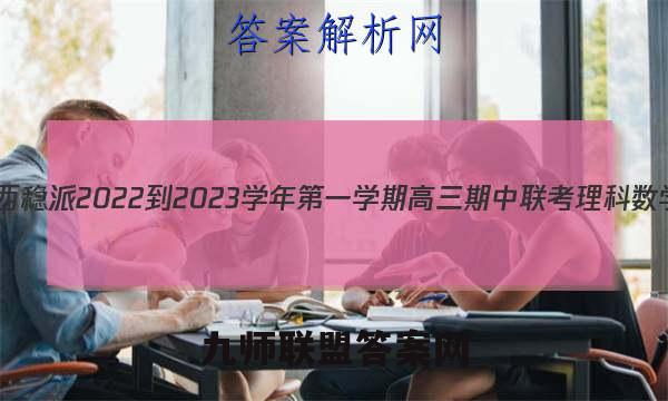 智慧上进江西稳派 2022-2023学年第一学期高三期中联考理科数学试题答案