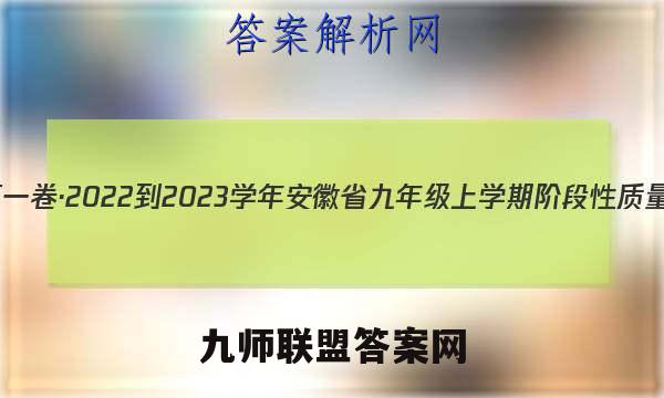 安徽第一卷·2022-2023学年安徽省九年级上学期阶段性质量监测(二)2数学(人教版)试题答案