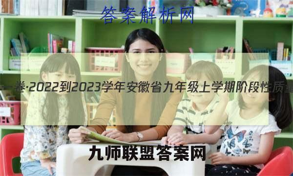 安徽第一卷·2022-2023学年安徽省九年级上学期阶段性质量监测(二)2化学试题答案