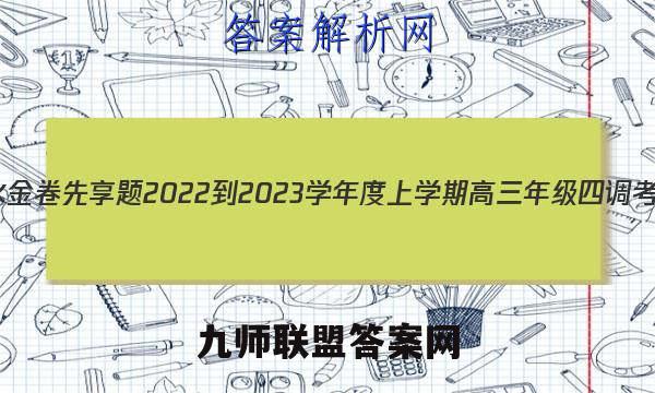 衡水金卷先享题 2022-2023学年度上学期高三年级四调考试(新教材)英语答案