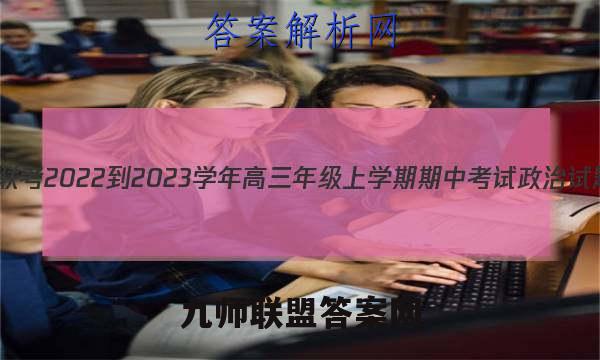 天一大联考 2022-2023学年高三年级上学期期中考试政治试题答案