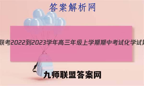天一大联考 2022-2023学年高三年级上学期期中考试化学试题答案