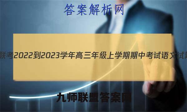 天一大联考 2022-2023学年高三年级上学期期中考试语文试题答案