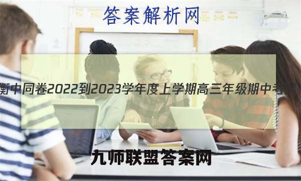 衡中同卷 2022-2023学年度上学期高三年级期中考试(全国卷)文科数学答案