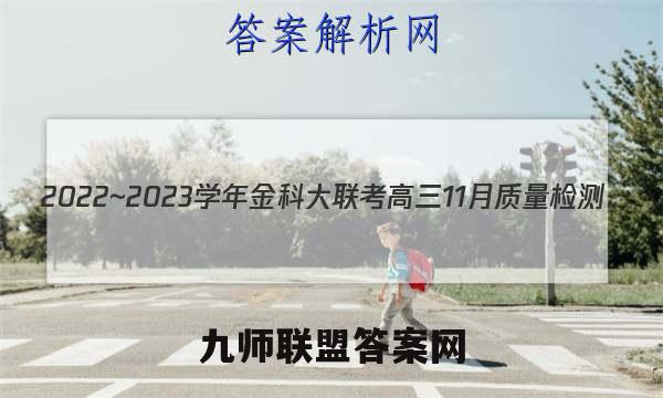 2022~2023学年金科大联考高三11月质量检测(新教材)化学试题答案