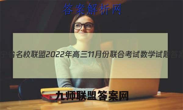 辽宁省名校联盟2022年高三11月份联合考试数学试题答案