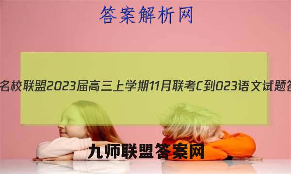 皖江名校联盟2023届高三上学期11月联考[C-023]语文试题答案
