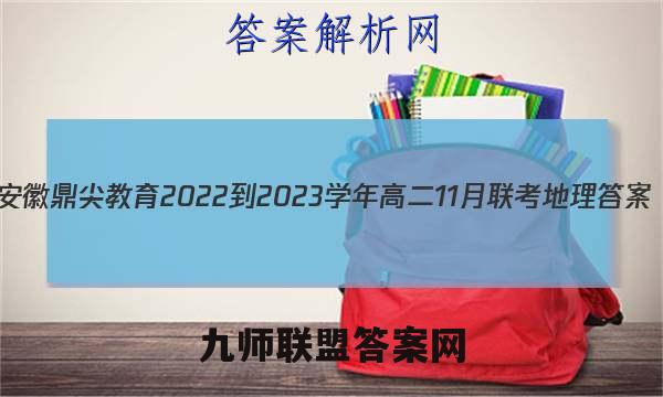 安徽鼎尖教育2022-2023学年高二11月联考地理答案