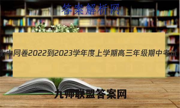 衡中同卷 2022-2023学年度上学期高三年级期中考试(新教材版L)地理试题答案