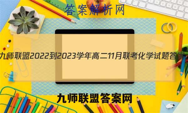 九师联盟 2022-2023学年高二11月联考化学试题答案