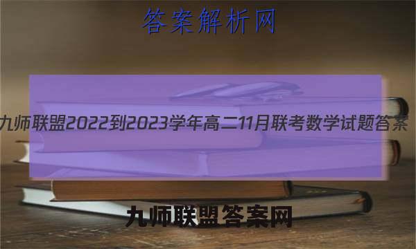 九师联盟 2022-2023学年高二11月联考数学试题答案