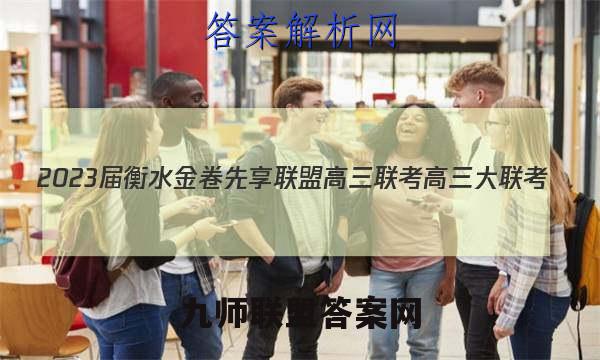 2023届衡水金卷先享联盟高三联考 高三大联考(11月)历史试题答案