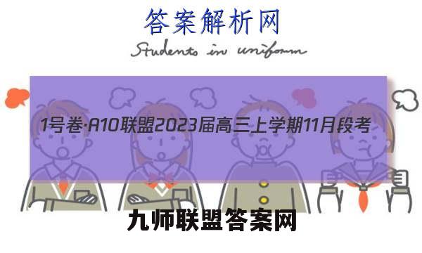 1号卷·A10联盟2023届高三上学期11月段考(江西11.24)理科数学试题答案