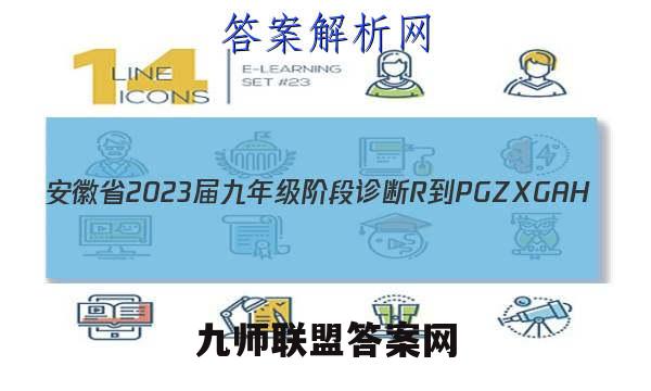 安徽省2023届九年级阶段诊断 R-PGZX G AH(三)3物理试题答案