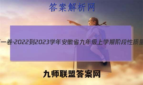 安徽第一卷·2022-2023学年安徽省九年级上学期阶段性质量监测(三)3数学(沪科版)答案