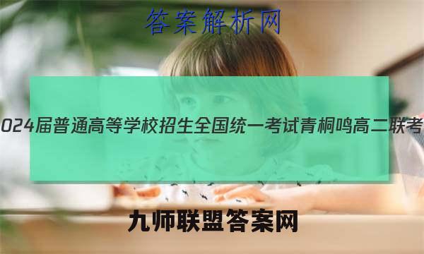 20232024届普通高等学校招生全国统一考试 青桐鸣高二联考(11月)物理试题答案