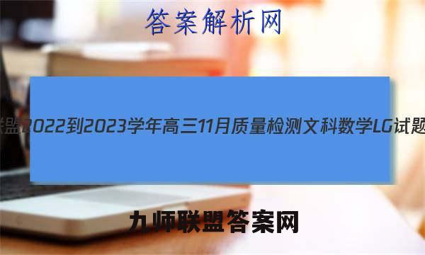 九师联盟 2022-2023学年高三11月质量检测文科数学LG试题答案
