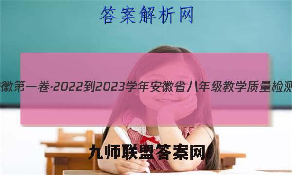 安徽第一卷·2022-2023学年安徽省八年级教学质量检测(三)3数学(沪科版)答案