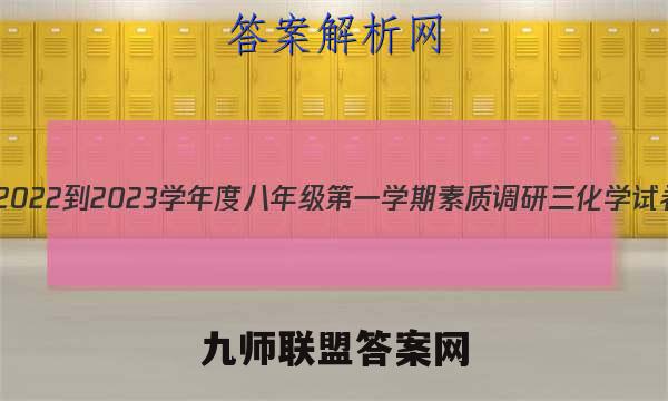 河北省2022-2023学年度八年级第一学期素质调研三化学试卷答案(更新中)