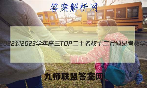 非凡吉创·2022-2023学年高三TOP二十名校十二月调研考数学试卷答案(更新中)
