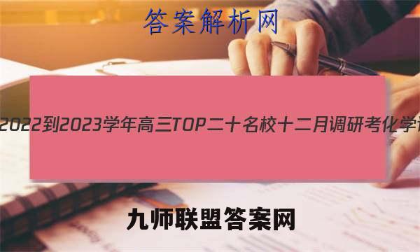 非凡吉创·2022-2023学年高三TOP二十名校十二月调研考化学试卷答案(更新中)
