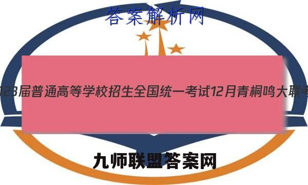 2023届普通高等学校招生全国统一考试 12月青桐鸣大联考(高三)(新教材)数学试卷答案(更新中)