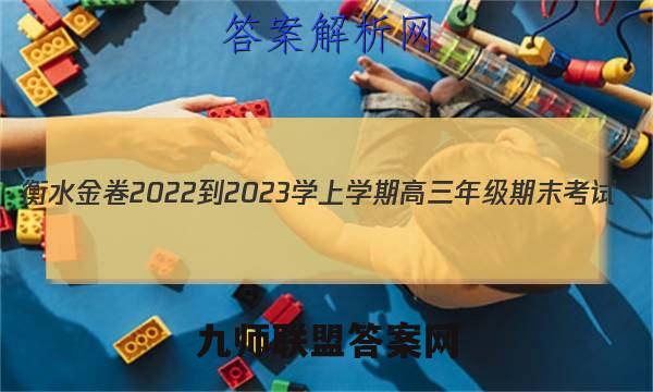 衡水金卷2022-2023学上学期高三年级期末考试(湖南专版)数学试卷答案(更新中)