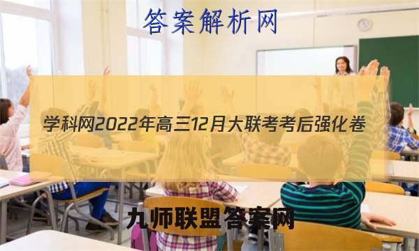 学科网2022年高三12月大联考考后强化卷(全国甲/乙卷)数学试卷答案(更新中)