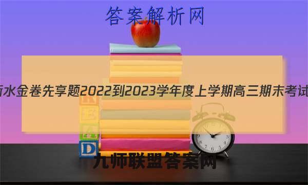 衡水金卷先享题2022-2023学年度上学期高三期末考试(湖南专版)政治试卷答案(更新中)