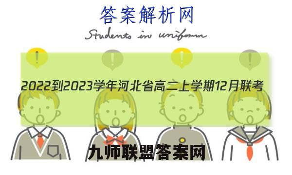 2022-2023学年河北省高二上学期12月联考(23-173B)化学试卷答案(更新中)
