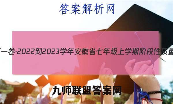 安徽第一卷·2022-2023学年安徽省七年级上学期阶段性质量监测(三)英语试卷答案(更新中)