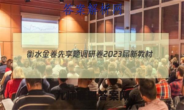 衡水金卷先享题调研卷2023届新教材(一)化学试卷答案(更新中)