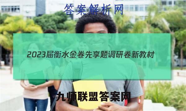 2023届衡水金卷先享题调研卷新教材(一)化学试卷答案(更新中)