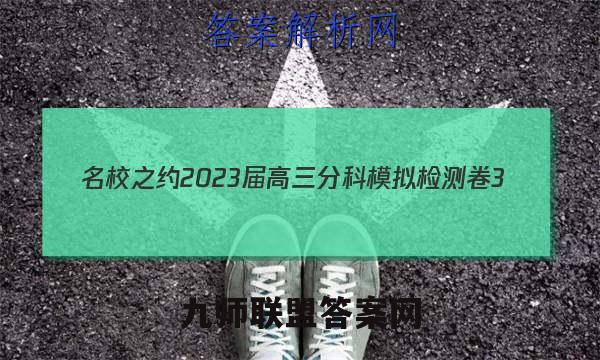 名校之约 2023届高三分科模拟检测卷3(三)化学 考卷答案