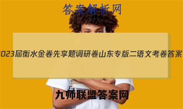 2023届衡水金卷先享题调研卷 山东专版 二语文 考卷答案