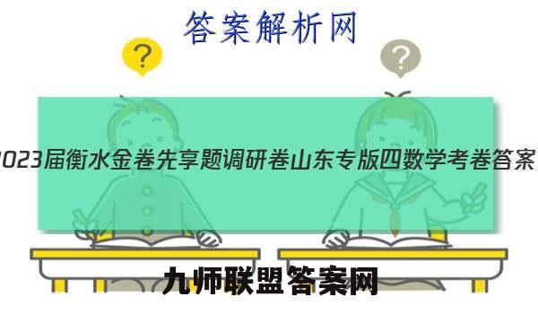 2023届衡水金卷先享题调研卷 山东专版 四数学 考卷答案