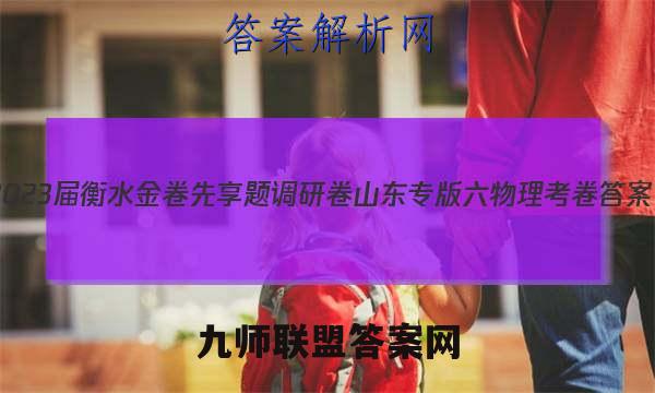 2023届衡水金卷先享题调研卷 山东专版 六物理 考卷答案