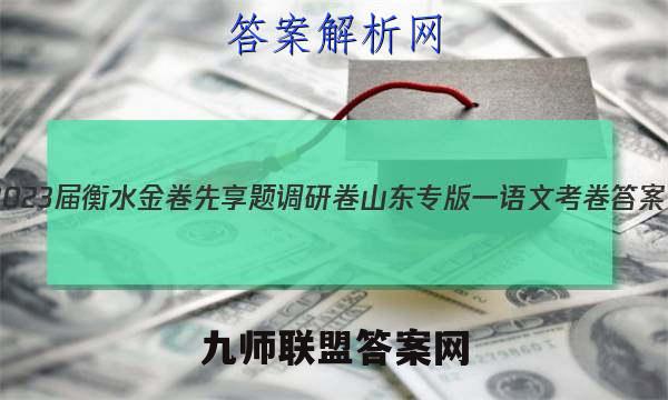 2023届衡水金卷先享题调研卷 山东专版 一语文 考卷答案