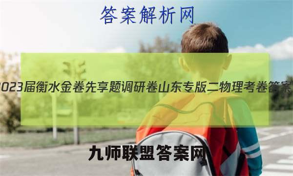2023届衡水金卷先享题调研卷 山东专版 二物理 考卷答案