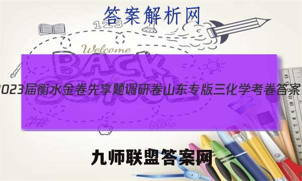 2023届衡水金卷先享题调研卷 山东专版 三化学 考卷答案