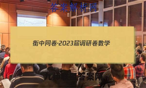 衡中同卷·2023届 调研卷 数学(新高考版)(一)1试题试卷答案(更新中)
