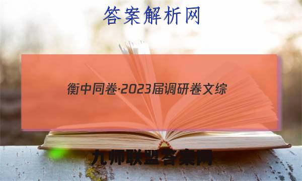 衡中同卷·2023届 调研卷 文综(一)1答案试卷答案(更新中)