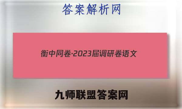 衡中同卷·2023届 调研卷 语文(新高考版X)(一)1试题试卷答案(更新中)