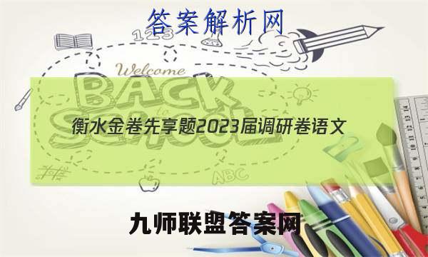 衡水金卷先享题 2023届调研卷 语文(全国乙卷)(二)2答案试卷答案(更新中)