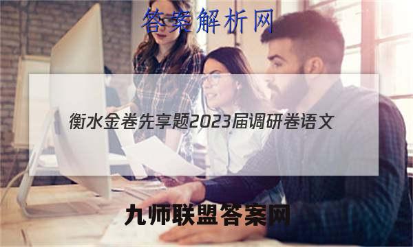 衡水金卷先享题 2023届调研卷 语文(新教材YW)(二)2试题试卷答案(更新中)