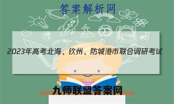 2023年高考北海、钦州、防城港市联合调研考试(2023.01)文科数学答案