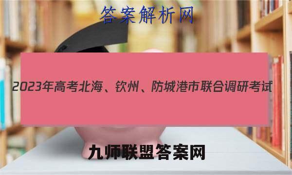 2023年高考北海、钦州、防城港市联合调研考试(2023.01)语文试题答案