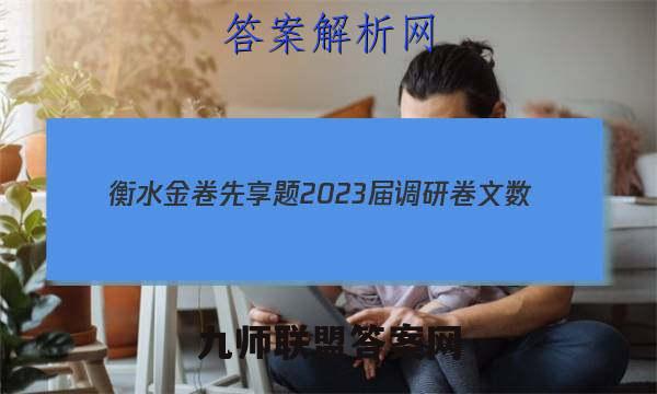 衡水金卷先享题 2023届调研卷 文数(全国乙卷B)(一)1试题答案